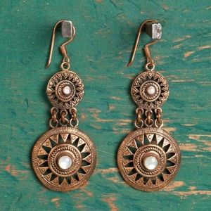 New Pearl Copper Earrings